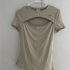 Gymshark Women's Tan Cut-Out Tee